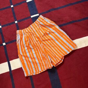 Marimekko Uniqlo bright orange blue striped swim shorts trunks Poplin
Mens S
